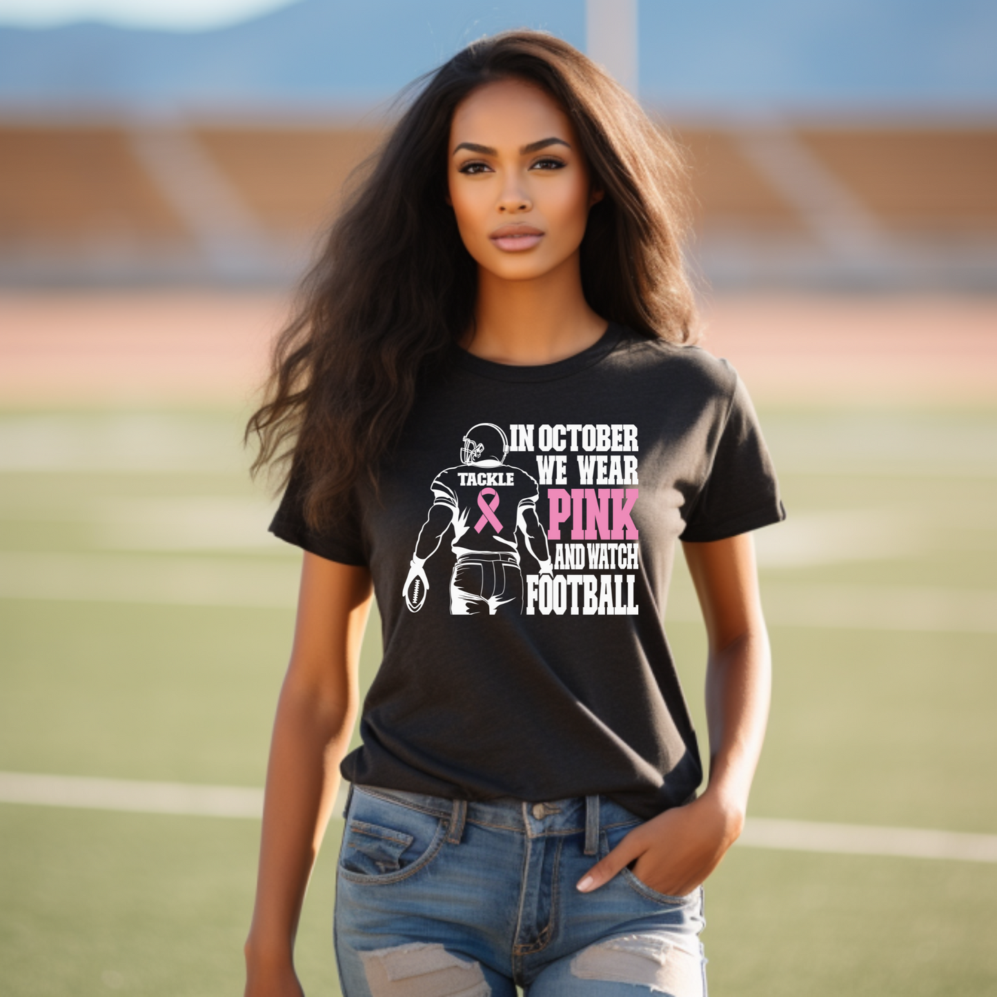 Kickoff with Heart: 'We Wear Pink in October' Football Tee