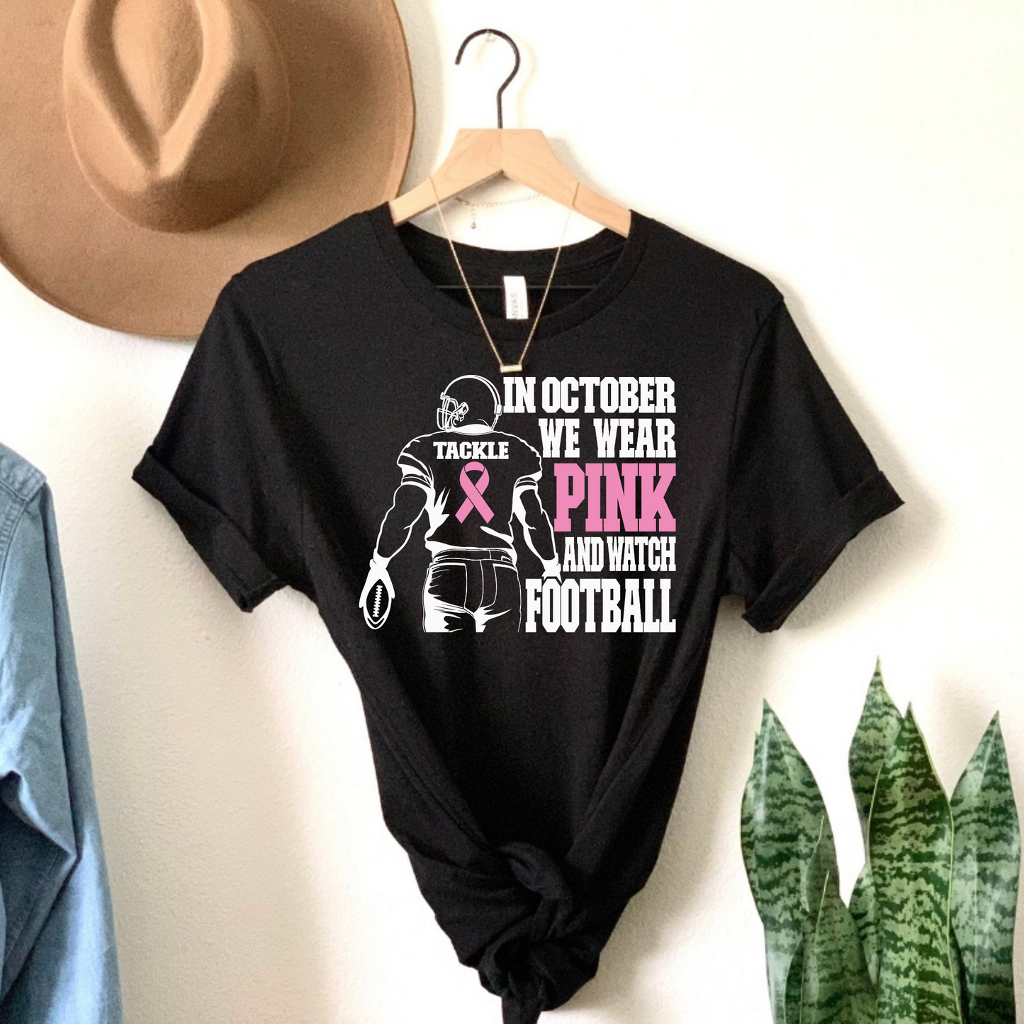 Kickoff with Heart: 'We Wear Pink in October' Football Tee