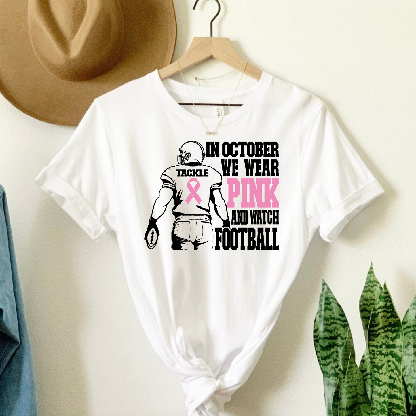 Kickoff with Heart: 'We Wear Pink in October' Football Tee